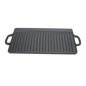 Cast Iron Rectangular Grill Multipurpose Safe Large Space Double Sided Double Ears Cast Iron Griddle For BBQ Gas Grill 50x23x2cm / 19.7x9.1x0.8in (Option: Default)