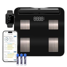 Smart Scale For Body Weight, Body Pod Scale, 8-Electrode Body Composition Scale With BMI, Body Fat, Muscle Mass, Digital Bathroom Scale With Larg (Option: Black)
