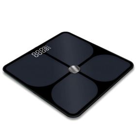 Smart 4-Electrode Body Composition Analyzer - Digital Bluetooth Bathroom Scale With App For 19 Body Metrics, Black (Option: Black)